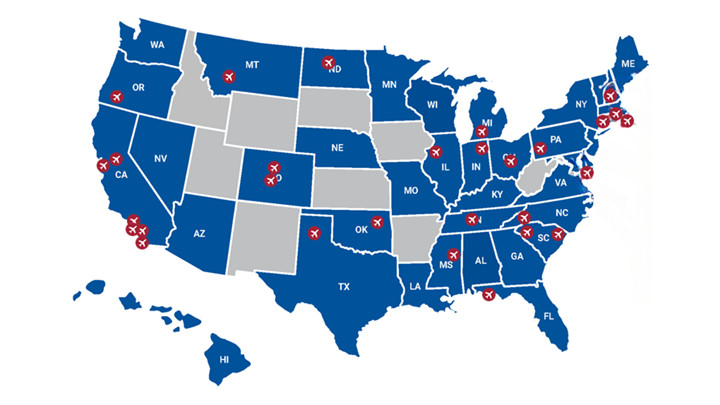 Airport Services Current Airport Location Map Oct 2023